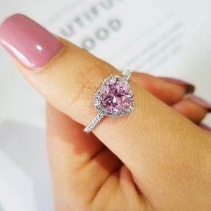 NEW 925 sterling silver heart sapphire Ring
